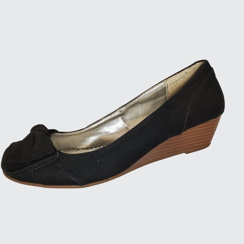 Rampage Cloth Outer Jioni-2 Black Wedge with Bow Women's Size 8.5M